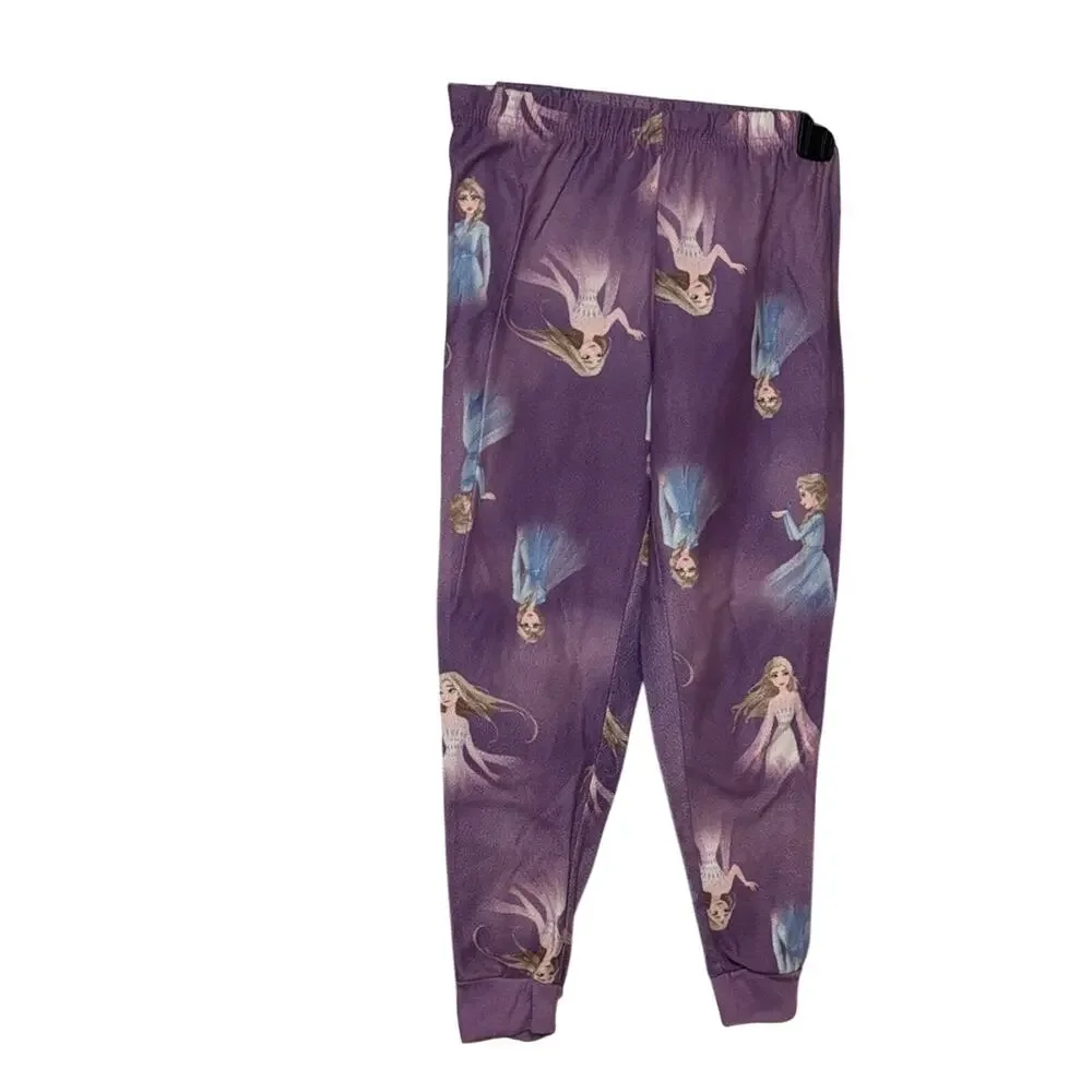 Disney Frozen Elsa Purple Princess Print Leggings Size M (8)